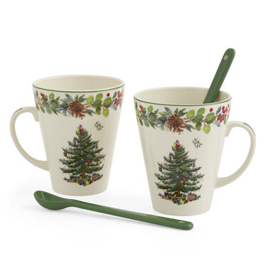 Christmas Tree 2022 Annual 4 Piece Mug and Spoon Set